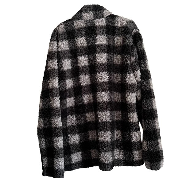 GENTLY Used} Cabin Fever by Ramatex Black/Grey, Plaid-  1/4 Zip Pullover/Size XL - Picture 2 of 7